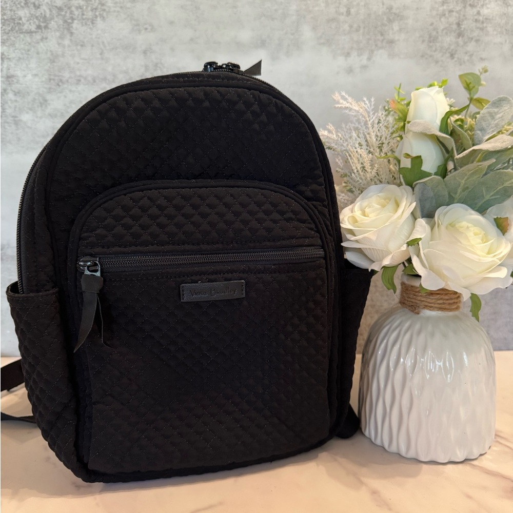Vera Bradley Black Quilted Small Backpack